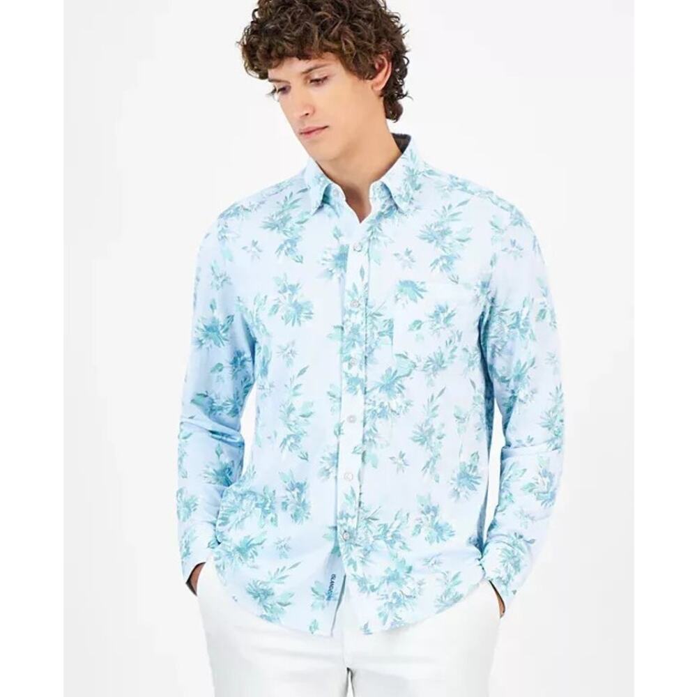 TOMMY BAHAMA Shirt Mens XXL Blue San Lucio Bloom To Spare Island Zone